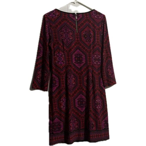 Laundry By Shelli Segal Red Sheath Dress with 3/4 Dolman Sleeves - Picture 3 of 5